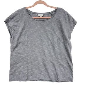 J.Jill Cotton T-Shirt Striped Blue Gray